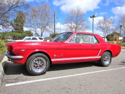 car-spotting:   The Target: 1965 Ford Mustang. Spotted: Santa Clara, Calif. March 18, 2012. Significance: The Mustang was the first of the so-called pony cars, sports car-like coupes featuring long hoods and short rear decks. GM, AMC and Plymouth followed