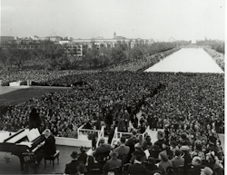 todaysdocument:  Two months earlier First Lady Eleanor Roosevelt had resigned in protest from the DAR when they refused to let Marian Anderson perform.  She then worked to help arrange this concert on the National Mall: ourpresidents:  75,000 People