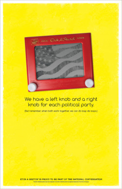 shortformblog:  Etch A Sketch may not have a political position, but it knows when to capitalize on a trend involving its suddenly-popular product. (Click for more.)  Knobs