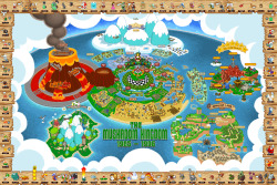ianbrooks:  The Mushroom Kingdom Map c. 1985 - 1996 by by Bill Mudron Prints available at bigcartel. I’ve been following Bill’s process on this piece for the last few months, as I’ve always wanted a comprehensive map of the many lands of the Mushroom