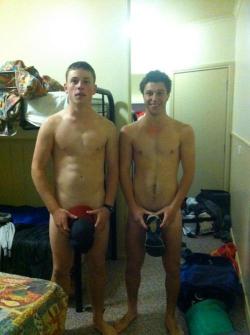 bromofratguy:  Freshmen dorms. My roommate and I eventually always walked around naked in the mornings. Nothing sexual, just bro bonding. 