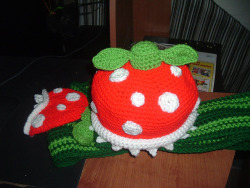 threehornamigurumi:  Super Mario Piranha Plant hat and scarf set by Nanette Wymbs 