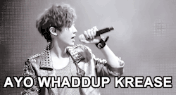 endlesslo7e:  Chanyeol: Ayo whaddup Kreeeease (KRIS)?  Kris: Ayo wass-uuuuup?! 