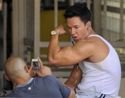 verysherry:  Mark Wahlberg on the set of ‘Pain and Gain’ in Miami Beach, Florida - April 4, 2012 