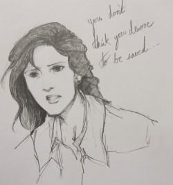 Proper picture of Fem!Cas. No seriously, I enjoy drawing Castiel as a woman far, far too much&hellip;