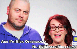 hunghairybear:  megan-mullally:Megan Mullally and Nick Offerman for Americans for Marriage Equality [ x ] Love  I love Nick