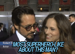 iwantcupcakes:  The most superhero-like quality about RDJ according to RDJ?  Sex. (x) 