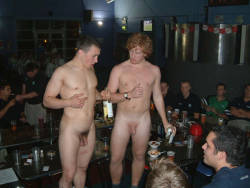 naked-nerds:  Naked party boys.