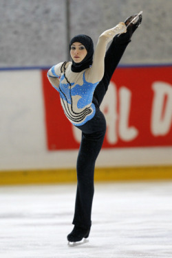 lawofwomen:  Emirati teen Zahra Lari made figure skating history this week. The 17-year-old not only became the first figure skater from the Gulf to compete in an international competition but the first to do so wearing the hijab, an Islamic headscarf.