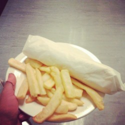 Mmm Yiros and chips ;) (Taken with instagram)