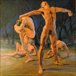 uranist-art:  Earle Jay Goodman (1950) – Artiste américain (U.S.)  Magic : Victory / Magique : Victoire  A work of this American painter who makes beautiful paintings and drawings of naked male models.  Un oeuvre de ce peintre américain qui réalise