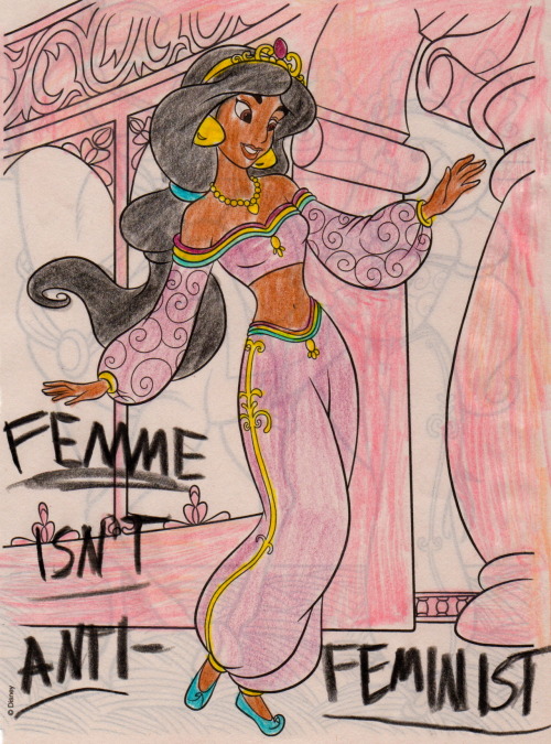 beyrilliant:  Feminist Jasmine Says Pink Can Be Powerful Too  2nd in the Princesses Hate The Patriarchy series by me 