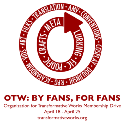 astolat:  Please support the OTW and the AO3! We’re 100% volunteer-run and member-supported — no ads, no fees, no profit. Just awesome stuff by fans, for fans. (Please reblog and/or repost too if you can! ♥) 