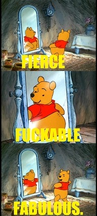 Porn Pics [Image of Pooh Bear looking in a mirror with