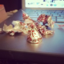 I only have one unopened bag of candycane #kisses to get me through the year D: #addiction #candy (Taken with instagram)