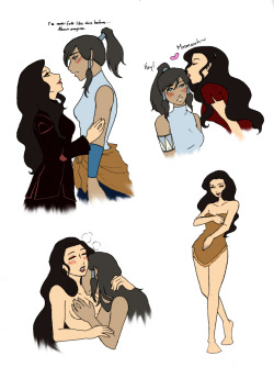 yellowpandaification:   theavocadowithoutfear:  “I’ve never felt like this before… about anyone.” - Korra  Because I ship it. Let’s be honest here. Miscellaneous Korrami doodles, colored in Photoshop with a mouse because I lost my tablet pen