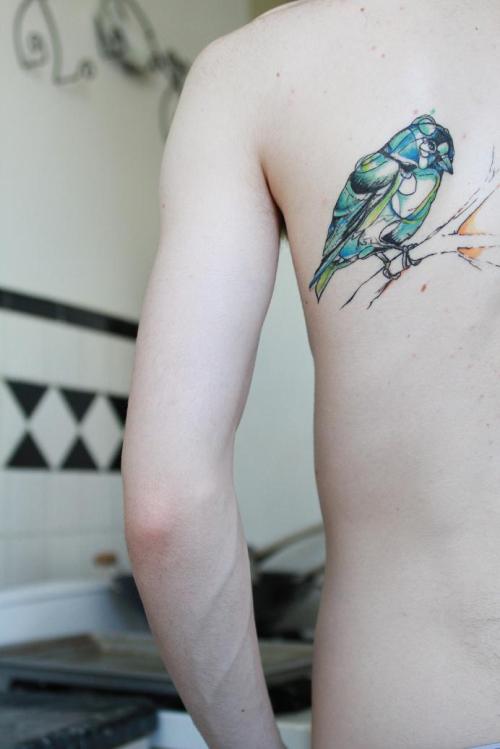 Sex fuckyeahtattoos:  Abstract Bird( art by Abby pictures