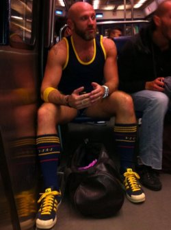 pigboyny:  Taking mass transit to a big piss party.  I’d love to be on the train when he’s coming home from that party! 