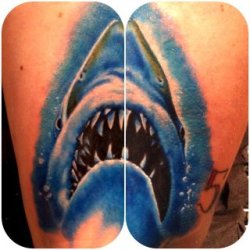 fuckyeahtattoos:  The Start of my Jaws half sleeve Done by Mike Johnston of Sin Alley Tattoo in Pawtucket, RI.  