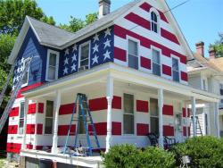 galloping-thoughts:  mathaniel:  This guy was told by his Homeowners Association that he couldn’t fly the American flag in his front yard.   And Happy Memorial Day!