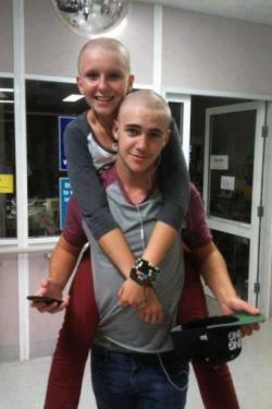 l-u-ke:  Im Luke, my girlfriend Kate was just diagnosed with cancer and lost all her hair. So for her, I shaved my head as well. I love this girl, please keep her in your prayers &lt;3 Please reblog to show her that people out there care. 