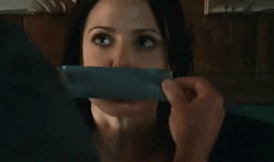 ready2domu:  mymouthistaped: Mary-Louise Parker in RED “I really like the scenes, oddly enough, with Bruce where I’m duct-taped and talking through the tape. They told them in advance, “Can you find some duct tape that’s not going to be so hard