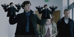 sherlockholdingpairsofthings:  To celebrate hitting 200 followers, here is a re-doing of the most popular post. There are 511 *hypothetical* Sherlocks in this image. I would kill for a really hi-res version of this frame so theyâ€™re all visible.  Sherloc