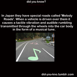Did-You-Kno:  Musical Roads Are Also Known To Exist In: Denmark, South Korea, And