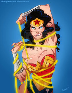 dcplanet:  Tangled, Wonder Woman Art by Abraham Lopez DeviantART / Website  Not gonna lie&hellip; I think this is really hot.