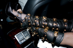 terrysdiary:  Gagaâ€™s Versace boots.   Lick!