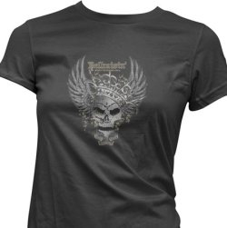 Hellraisin&rsquo; Born To Raise Hell Womens T-shirt, Crowned Skull Women&rsquo;s Old School Biker Tattoo Shirts