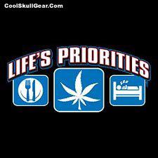 Life&rsquo;s Priorities~pot Adult Long Sleeve T-Shirt