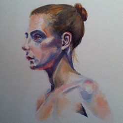 And my personal favorite of the day. Watercolor by Emma Wadsworth. 3 hour pose. (Taken with instagram)