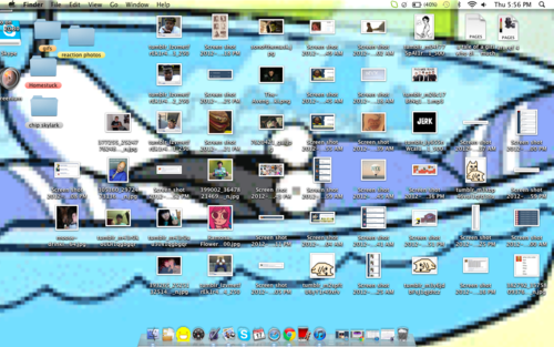 Reblog with a screencap of your desktop. NO CLEANING.