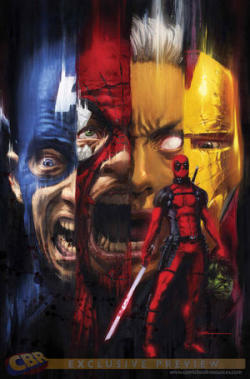 sabertoothxzombie:  This has to be the coolest series of comics since Marvel Zombies. Wade Wilson aka Deadpool kills Marvel Universe in a 4 part short series book. Cant wait for this to drop in August!! 