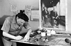 Frank Stewart, Romare Bearden In His Long Island City Studio With A Photograph