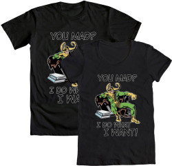 face-down-asgard-up:  welovefineshirts:  WE LOVE FINE WEDNESDAY LOVES LOKI LAUFEYSON! ;)  So we take it you saw our Loki tee on Tom Hiddleston post last night? Why are we bringing it up again? Well, one because it’s RAD ;) - but more importantly, it’s