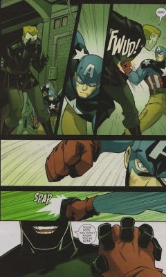 curseofthefanartlords:  Everyone needs to go read Captain America: The Fighting Avenger, because it is my favorite Cap one-shot ever. It’s written by Brian Clevinger and drawn by Gurihiru. *u* It doesn’t really fit into any other Marvel continuity,