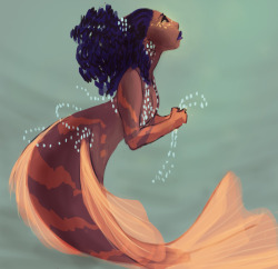 shadesoffantasy:    legacy-blog:    toughtink:    i love mermaids. so here’s another quick doodle from tonight!    headcanon - ariel as a jamaican mermaid would’ve made much more sense.    cannon accepted   