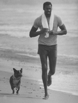 nbyay:  Wilt Chamberlain jogs on a California