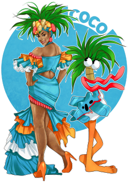 tigressanna:  milky-days:  fkdahjfda i swear to god i uploaded this but apparently not, i’ve been all over the place this week. anyways have a humanized Coco a la Carmen Miranda~  OMG this is beautiful. 
