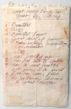 perksofkayla:  A note Sid Vicious wrote about Nancy Spungen a month before her  death. 