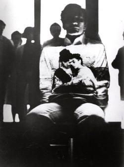 therestlessdecade:  Bologna, 1975. Fabio Mauri's Intellettuale as the opening performance for the new Modern Art Gallery.   mylistofthangs:  Intellettuale (Intellectual), Fabio Mauri performance documentation, showing Pier Paolo Pasolini’s II Vangelo