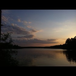 North Carolina sunset. #nofilter #sunset #lake  (Taken with instagram)