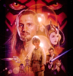  Star Wars movie poster art:  Episode I: The Phantom Menace (1999) | Episode II: Attack of the Clones (2002) | Episode III: Revenge of the Sith (2005) | Episode IV: A New Hope (1977) | Episode V: The Empire Strikes Back (1980) | Episode VI: The Return