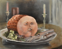 Chirpchirrup:   Reminder That My Roomate Once Painted Alexander Hamilton As A Ham