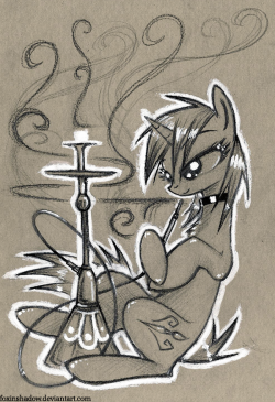 Shisha and ponies, perfect combinationI spent&hellip; tooo much time smoking shisha recently &lt;3Since my OC loves cigarettes, every other way of smoking truly arouses her too :3 Drawing sketched during&hellip; ahem, guess what I was doing &lt;3With
