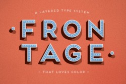 caseykrein:  Frontage | by Juri Zaech Frontage is a charming layered type system with endless design possibilities using different combinations of fonts and colors. Achieve a realistic 3D effect by adding the shadow font or just use the capital letters