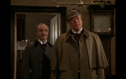 blktauna:  alittlebitontuesdays:  keraaminenkettu:  bluetoothtoaster:  Michael Caine &amp; Ben Kingsley as Holmes and Watson in Without a Clue (1988)  The funniest movie, the comedic timing and all is just A  &lt;3 (Also Ben Kingsley is awesome and so