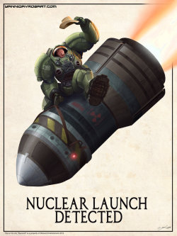 broods-and-banes:  Starcraft Terran Nuke Rider Poster By: ProlificPen http://prolificpen.deviantart.com/ 